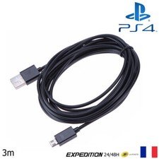 CABLE USB 3 mètres NOIR POUR RECHARGER MANETTE PLAYSTATION 4 PS4