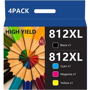4 PACK 812XL Ink Cartridges For Epson WorkForce WF-7840 WF-7820 WF-7310 EC-C7000 - Picture 1 of 10