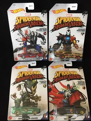 2020 Hot Wheels Mattel Marvel Spider-Man Maximum Venom Set Of 4 New - Image 1 of 4