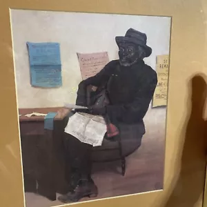 "Quadro nero americano stampa vintage di un uomo 1891" - Foto 1 di 10
