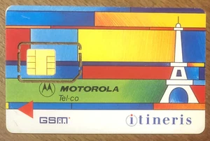 ITINERIS MOTOROLA FRANCE TELECOM MOBILE ORANGE CARTE SIM GSM TELECARTE PHONECARD - Foto 1 di 2