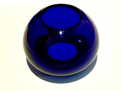 ROSCADO CRISTAL MURANO, COLOR AZUL OSCURO, Ø 90mm, PARA CANDELABROS O DECORACIONES Foto 1 de 4