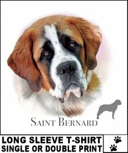 BEAUTIFUL CHAMPION CLASSIC SAINT BERNARD DOG BREED LONG SLEEVE T-SHIRT AB711 - Picture 1 of 12