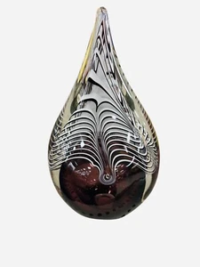 Art Glass Paperweight Tear Drop Large Office Work Home School Decor - Picture 1 of 2