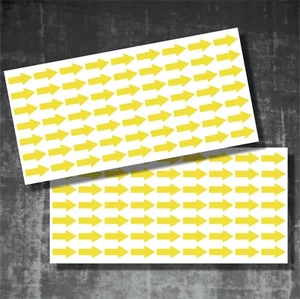 120 Klebepfeile 2x1 cm gelb Witterungsbeständig Pfeil Aufkleber KBP010 - Bild 1 von 1