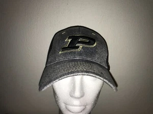 PURDUE BOILERMAKERS ZEPHYR UNISEX ADULT STRETCHY GRAY/BLACK HAT: SIZE MED/LG  - Picture 1 of 7
