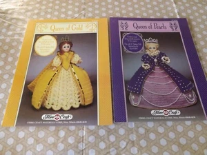 Queen of Pearls Gold 15" Fashion Dolls Crochet Pattern Embellished Dress Crown - Picture 1 of 3