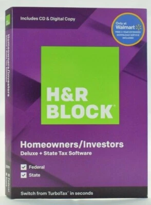 H&R Block Deluxe Tax Software + State 2019, Traditional Disc, For PC/Mac - Image 1 of 4