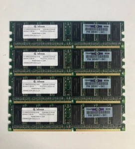 (4x 256MB) Infineon PC-2700U DDR-333 CL2.5 DIMM RAM HYS64D32300GU-6-B SDRAM ~ - Picture 1 of 4