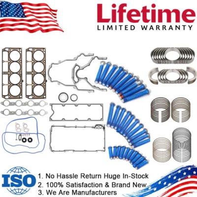 Kit de anel de reconstrução de motor para Chevy Silverado 1500 GMC Sierra 1500 4.8L 5.3L EUA - Imagem 1 de 4