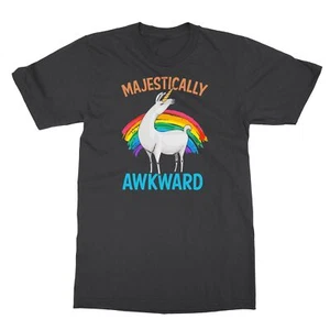 Llama Unicorn Majestically Awkward Men's T-Shirt - Picture 1 of 15