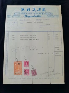 Fattura Reggio Emilia SAIFE Prodotti Farmaceutici 1958 QX2098 - Picture 1 of 1
