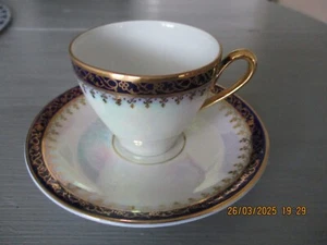martinroda porzellan Mokkatasse mit Untertasse Goldrand - Bild 1 von 6