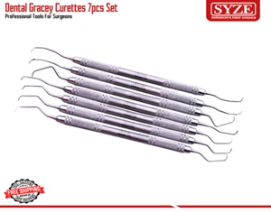 Parodontal Gracey Kürette Set 7tlg Zahnstein Subgingivale Entfernung fester Griff - Bild 1 von 3