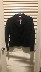 Van Heusen Stretch Damen Nadelstreifen schwarz Jacke Arbeit Blazer Größe Small Neu mit Etikett - Bild 1 von 3