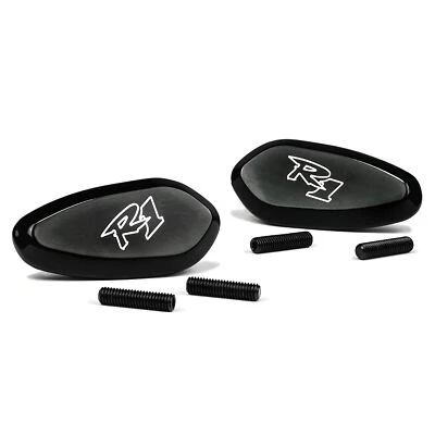 Bloque de espejo placas base logotipo grabado negro para Yamaha R1/YZF-R1 2006 Foto 1 de 4