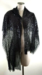 Cejon Women's Black Full Sequin Casual Wrap Scarf Very One Size Nice Scarf - Picture 1 of 8