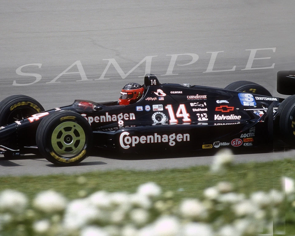 AJ FOYT #14 COPENHAGEN INDY 500 CAR ON TRACK 8X10 GLOSSY PHOTO #7W - Image 1 of 1