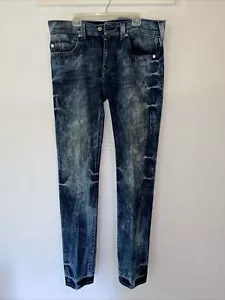 Pantalones de mezclilla True Religion ajustados naturales con ribete blanco lavado ácido para hombre talla 36-35 - Imagen 1 de 19