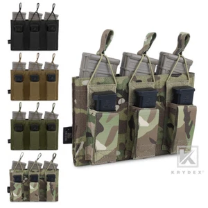Krydex dreifach offenes Oberteil 5,56 & Pistole 9 mm Magazinbeutel Mag Halter MOLLE - Bild 1 von 16