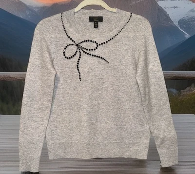 NWT Charter Club Women Long Sleeve 100%  Cashmere Luxury Gray Sweater,Sz.XS,$189 - Image 1 of 4
