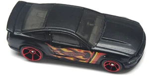 Hot Wheels 2007 Ford Mustang Muscle Car Black HW Flames Red Rims Mattel Diecast - Picture 1 of 5