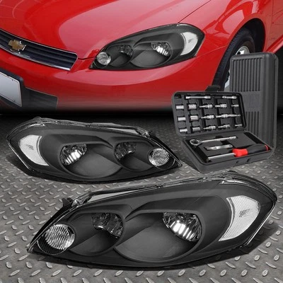 PARA 06-16 CHEVY IMPALA LIMITED CARCASA NEGRA FAROS ESQUINEROS TRANSPARENTES + JUEGO DE HERRAMIENTAS Foto 1 de 4