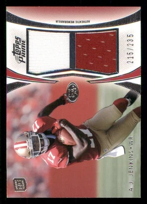 2012 Topps Prime Dual Relics #DRAJ A.J. Jenkins /235 - Image 1 of 2