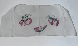Vtg Crosstitch White Toaster Appliance Cover  Cherries Watermelon Strawberries - Picture 1 of 12