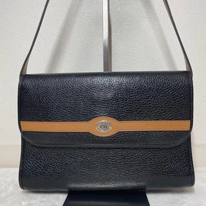 Christian Dior Shoulder Bag Purse CD Leather Black Authentic - Picture 1 of 24