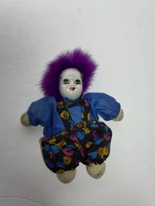 Bufón payaso sentado cabeza porcelana vintage 6" largo flores llenas de arena - Imagen 1 de 3