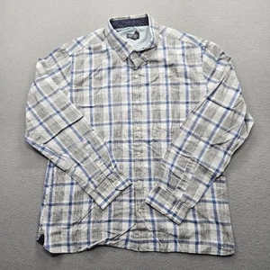 Van Heusen Men Size XL Blue Gray White Plaid Long Sleeve Button Down Shirt - Picture 1 of 12