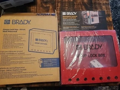 NEW Brady Metal Wall Group Lock Box Small Red 105714 Y528300 (SHIPS FREE!) - Image 1 of 2