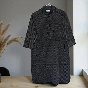 per se by Carlisle Damen schwarz & grau Scuba Reißverschluss vorne Tunika Kleid Jacke Gr-S - Bild 1 von 7