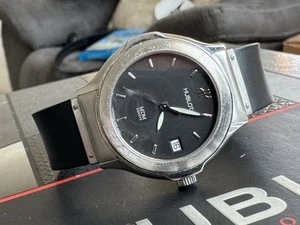 HUBLOT MDM Elegant 1710.1 Date Black Dial Automatic Men's Watch 37mm - Picture 1 of 18