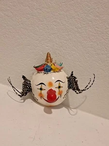 Vintage Coconut Shell Folk Art Clown Mask Hand Painted  - Picture 1 of 11