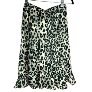 Jack by BB Dakota oliv & taupe Faux Wickelrock mit Rüschen Tiermotiv S 4 gebraucht, in einwandfreiem Zustand - Bild 1 von 4