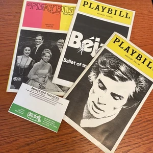 Lote de 3 talones de boletos del programa de teatro Minskoff Nureyev BEJART Irene años 70 - Imagen 1 de 12