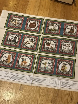 Henry Glass ~ Animales rescatados y queridos Mascotas ~ Panel de tela de libro suave 100 % algodón Foto 1 de 4