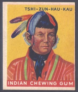 GOUDEY-INDIAN GUM 1947 (BLACK BACK)-#061- TSHI ZUN HAU KAU  - Picture 1 of 2
