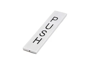 PUSH Sign with Black Lettering with Adhesive Backing - Etched Aluminum - Picture 1 of 2