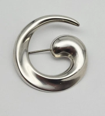 Broche Espiral Modernista De Colección Plata Esterlina Firmado 925 CNA Tailandia 8.4g Foto 1 de 3