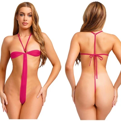 Body de mujer de una pieza de leotardo exótico traje de baño tanga disfraces lencería honda Foto 1 de 4