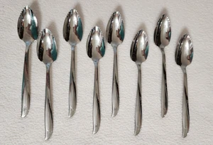 8 Oneida Twin Star Grapefruit Spoons Stainless Atomic Starburst Serrated Fruit - Picture 1 of 6