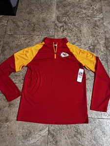 NFL Team Apparel KC Chiefs 1/4 Zip Fleece Lined Pullover Medium NET - Picture 1 of 6