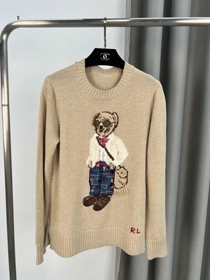 Polo Ralph Lauren Polo OSO Tejido Beige Suéter ALGODÓN MUJER S Nuevo Foto 1 de 4