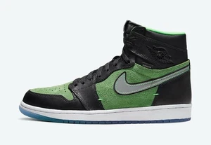 2020 Nike Zoom Air Jordan 1 Retro High OG SZ 9 Zen Green Black Rage CK6637-002 - Foto 1 di 10