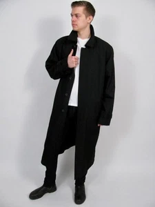 LONDON FOG SCHWARZER TRENCHCOAT GROSSE HERREN REGENJACKE HERAUSNEHMBARES FUTTER - 42 LANG - Bild 1 von 12