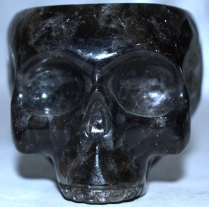 Calavera de cuarzo ahumado oscuro con cabeza de cuenco 3,42"/491 gramos - Imagen 1 de 6