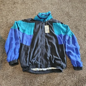 Chaqueta de bombardero vintage de los años 90 Drummer Boy 100 % seda para hombre nueva con etiquetas muy rara - Imagen 1 de 10